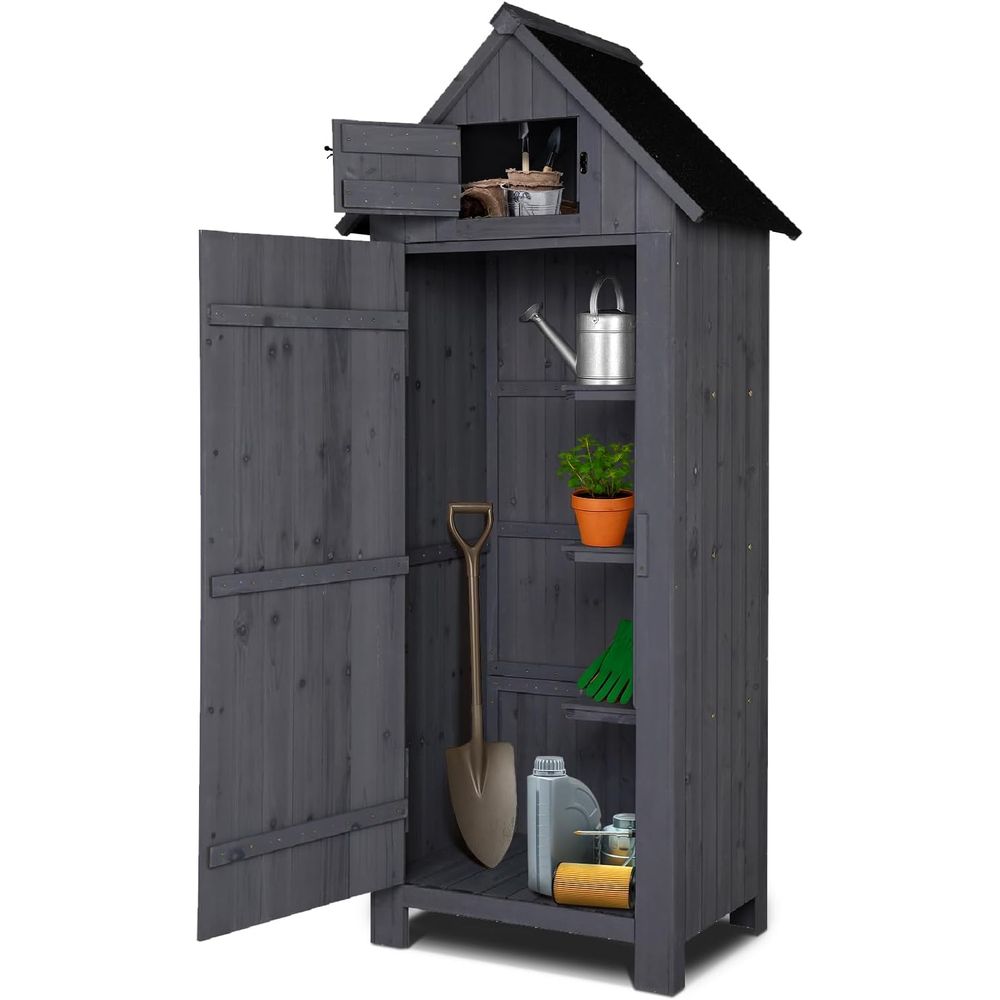 Gardening Tools Organizer - Dış Mekan Ahşap Depolama Kulübesi, Bahçe