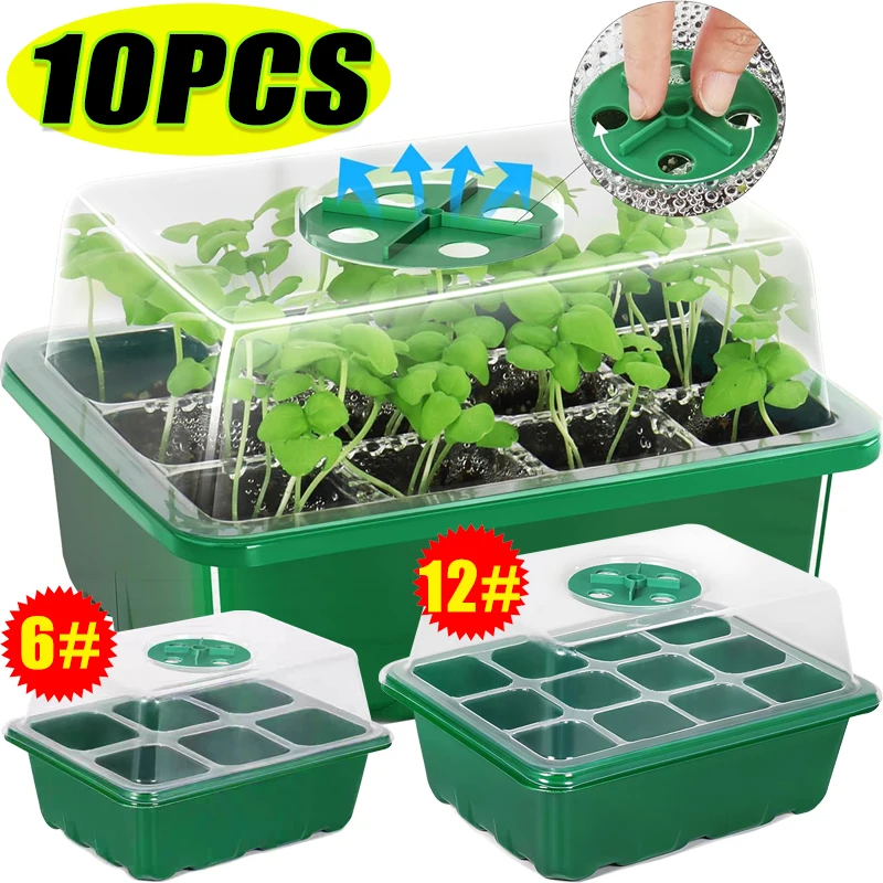 Propagation Tray Dome - 6/12 Bölmeli Yetiştirme Başlangıç Fidanlık Tepsileri,