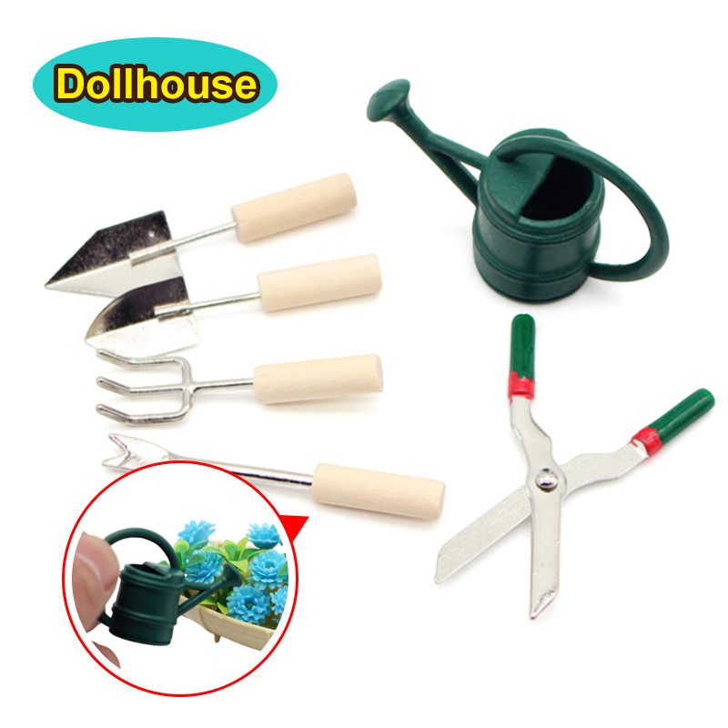 Gardening Tool - 1/12 Dollhouse Simülasyon sulama kovası Kürek