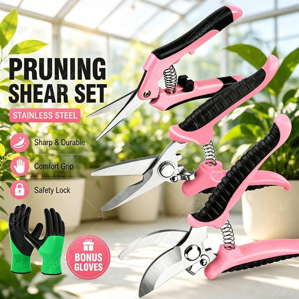 Gardening Tools Pink - Bahçe Meyve Toplama Makası Budama Makası