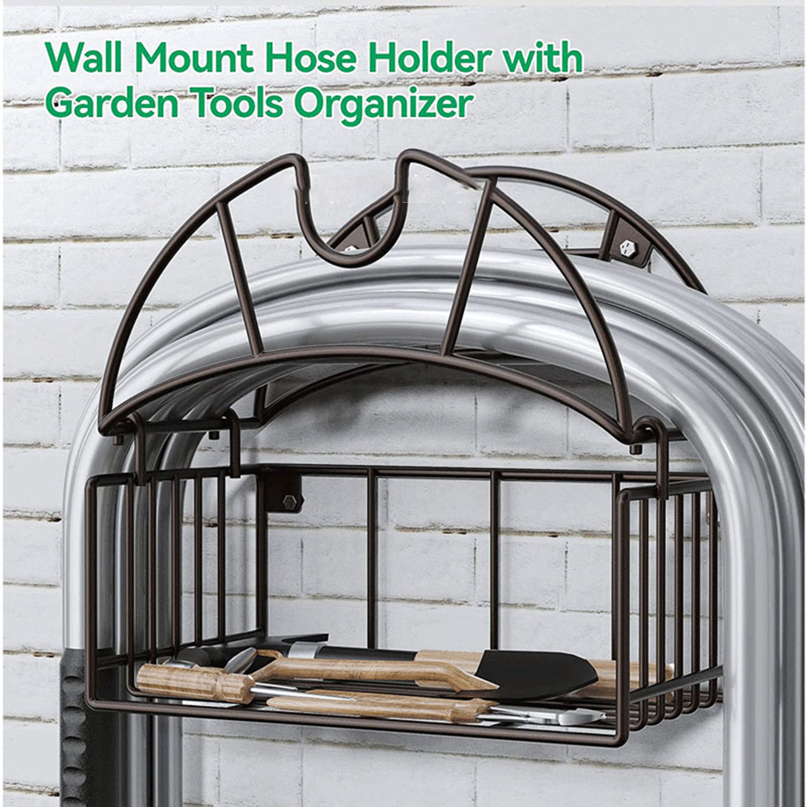 Gardening Tools Organizer - Duvara monte bahçe hortumu tutucu alet