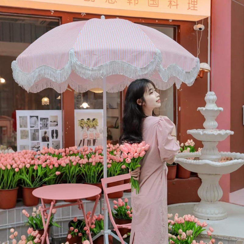 ZBN Pembe Çizgili Bahçe Şemsiy - Gardening Tools Pink incelemesi ve fiyatı