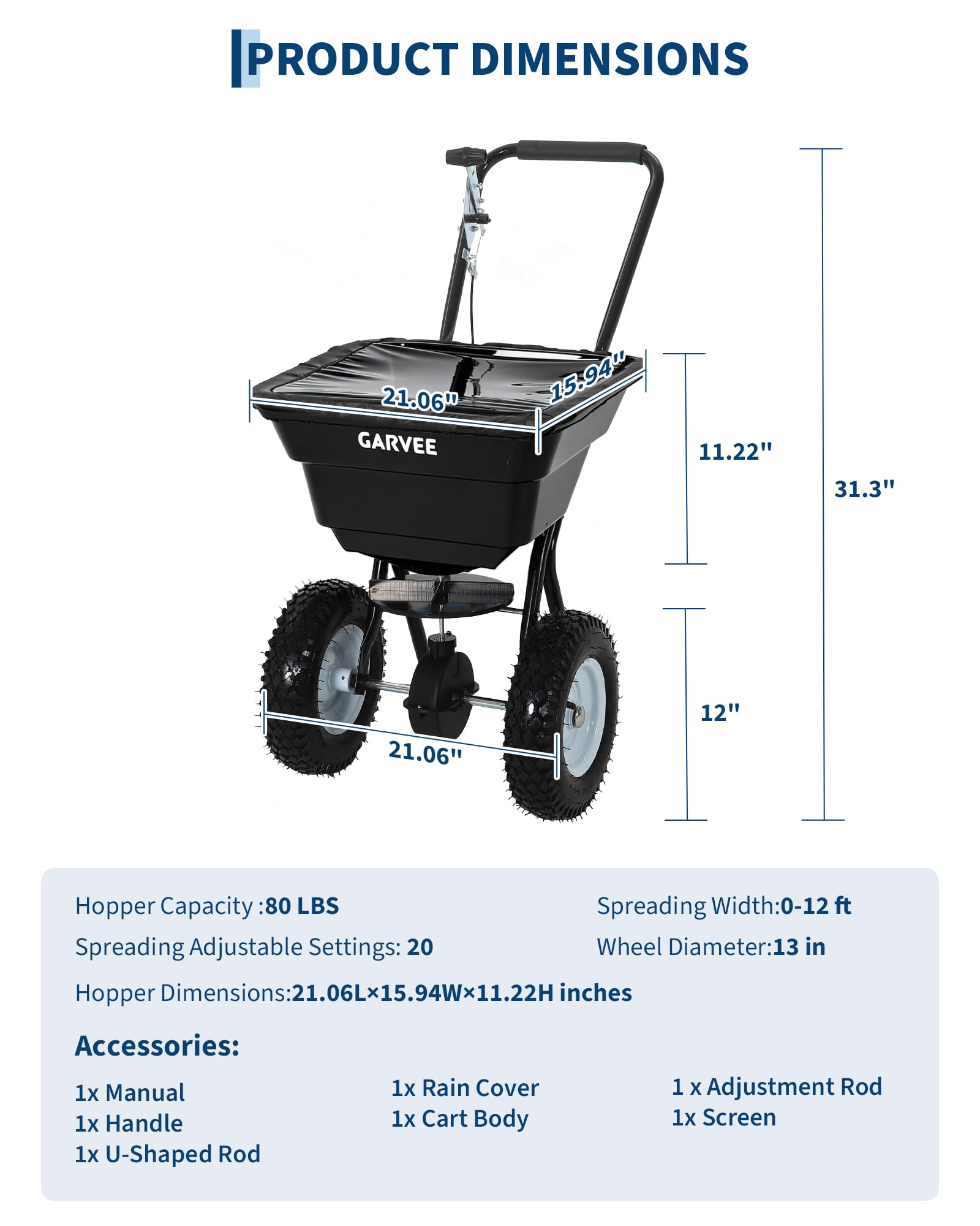 80 LBS İtme Tipi Yayınlayıcı,  - Grass Seed Spreader incelemesi ve fiyatı