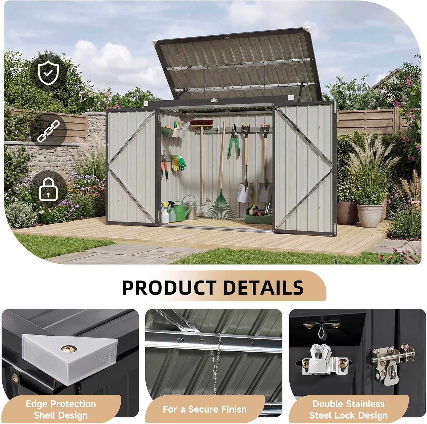 Dış Mekan Çöp Kovası Depolama  - Gardening Tools Organizer incelemesi ve fiyatı
